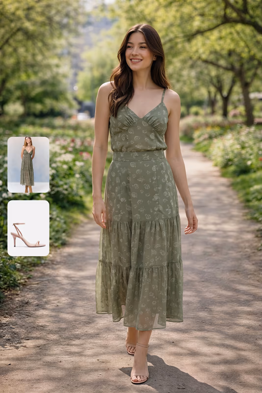 AI outfit try-on result showing outerwear on the original user photo